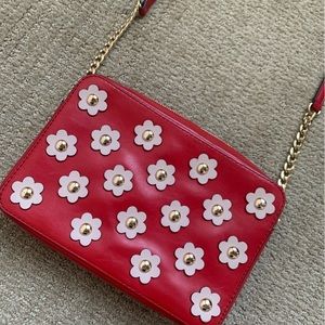 Michael Kors Red Floral Appliqué Purse